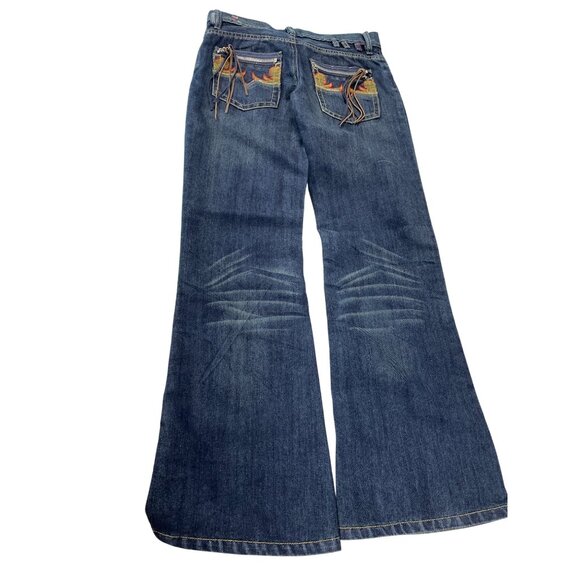 Diesel Cayre Womans Y2K Blue Wide Leg Stretch Jeans Size 28/32 SKU 9284 - Picture 10 of 13